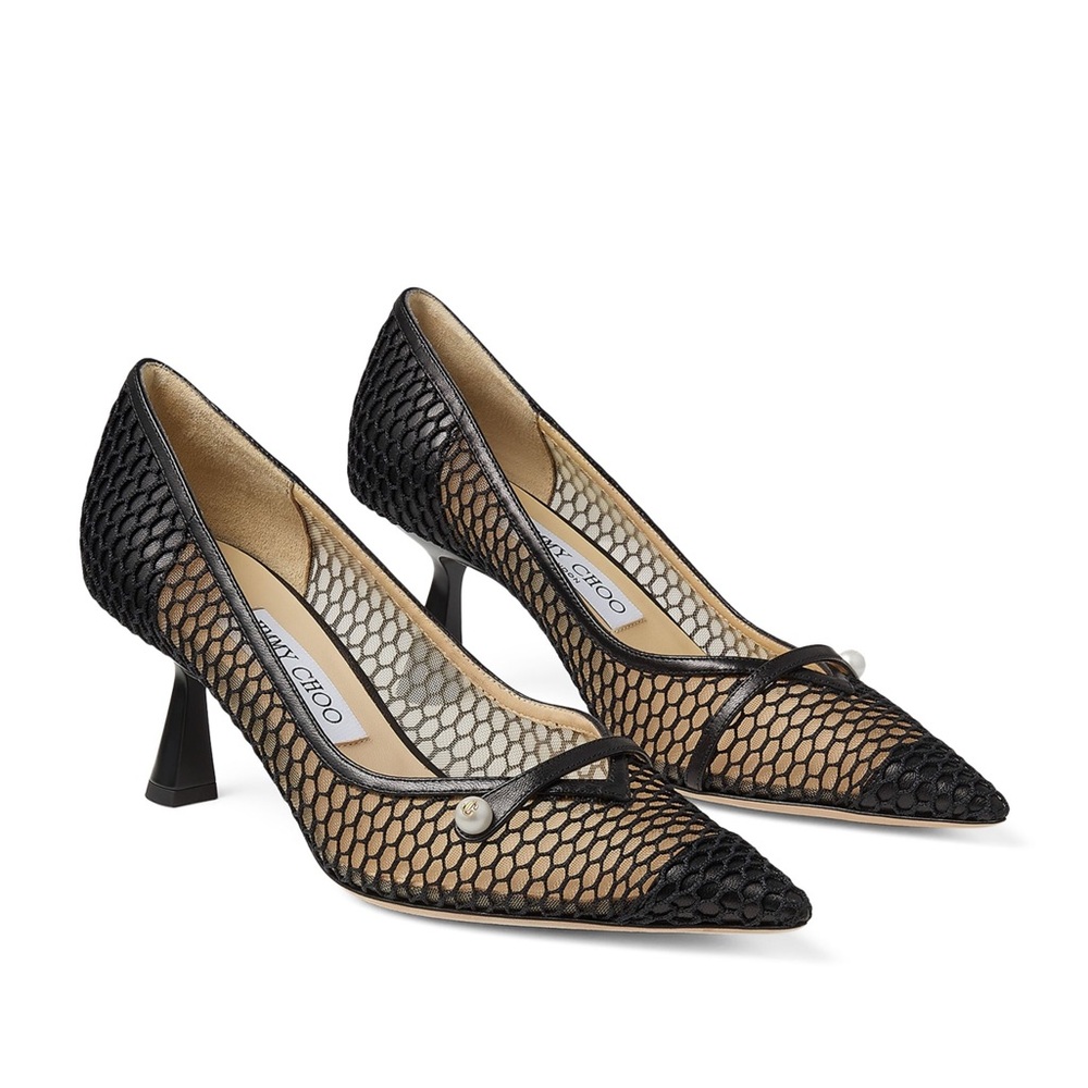 New JIMMY CHOO Rosalia 65 Mesh Pumps 36 $1,095 - Picture 3 of 13